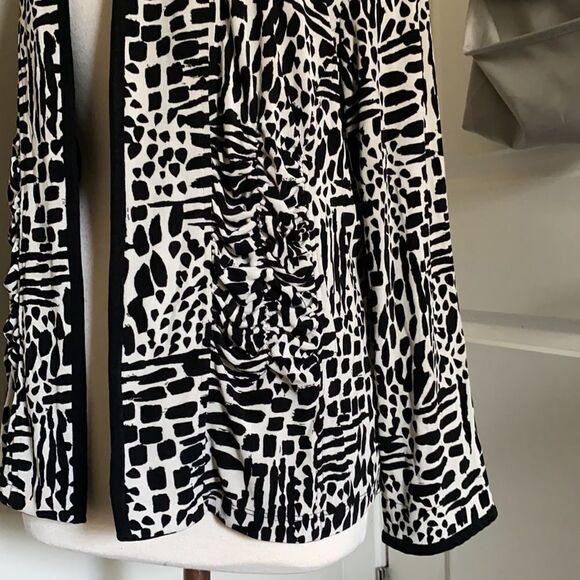 Piccadilly Fashions size 2X open front jacket / blazer made in Canada cool print - Picture 2 of 9